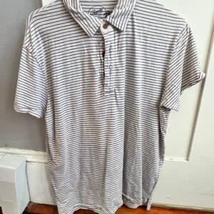 Grayers Charcoal and White Striped Polo Shirt